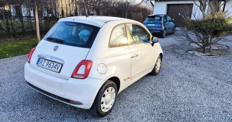 Fiat 500 cena 34900 przebieg: 58525, rok produkcji 2018 z Rychwał małe 16